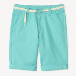 Bermuda uni en toile avec ceinture lacet pour garçon