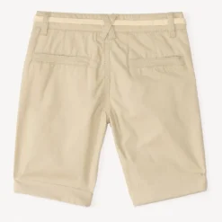 Bermuda uni en toile avec ceinture lacet pour garçon