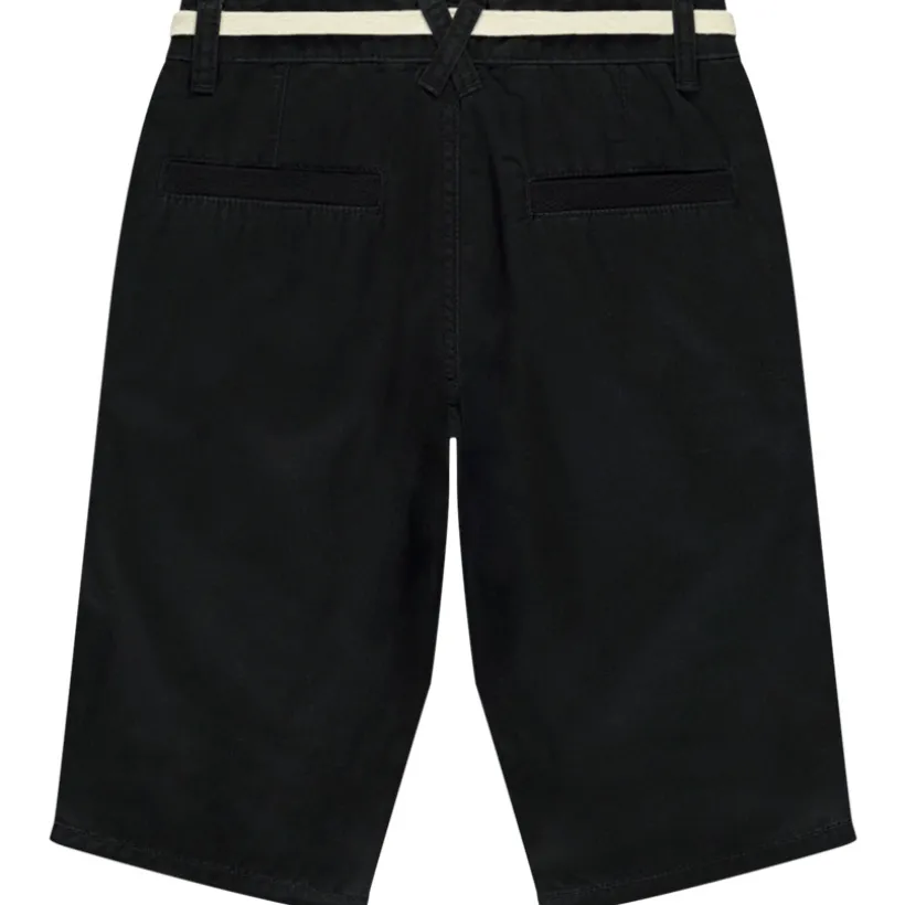 Bermuda uni en toile avec ceinture lacet pour garçon