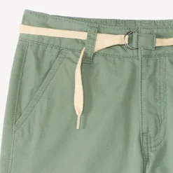 Bermuda uni en toile avec ceinture lacet pour garçon