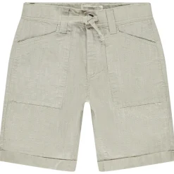 Bermuda uni en toile tissée pour garçon