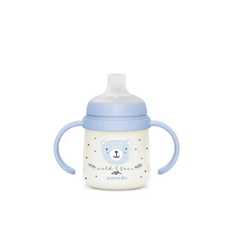 Biberon à anses 150 ml 6M+ Wild & Free Night and Day Bleu