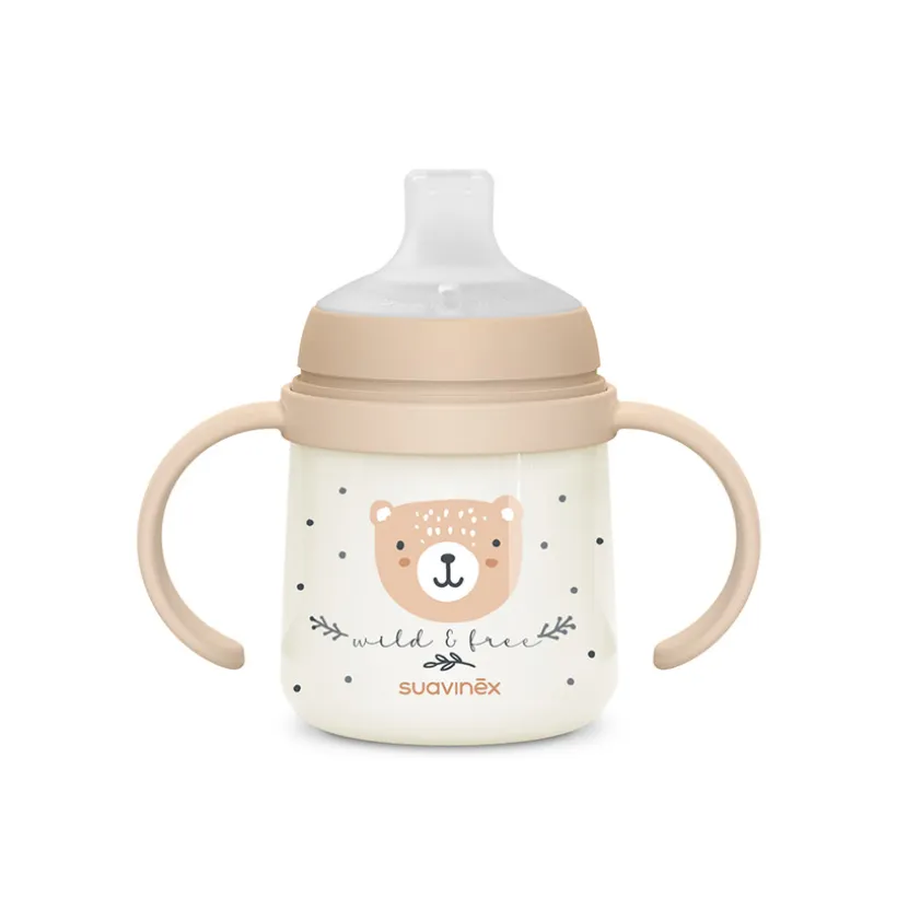 Biberon à anses 150ml Wild&Free jour/nuit marron