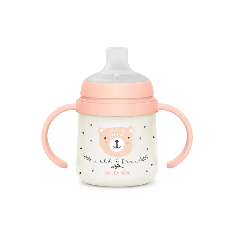 Biberon à anses 150ml Wild&Free jour/nuit rose