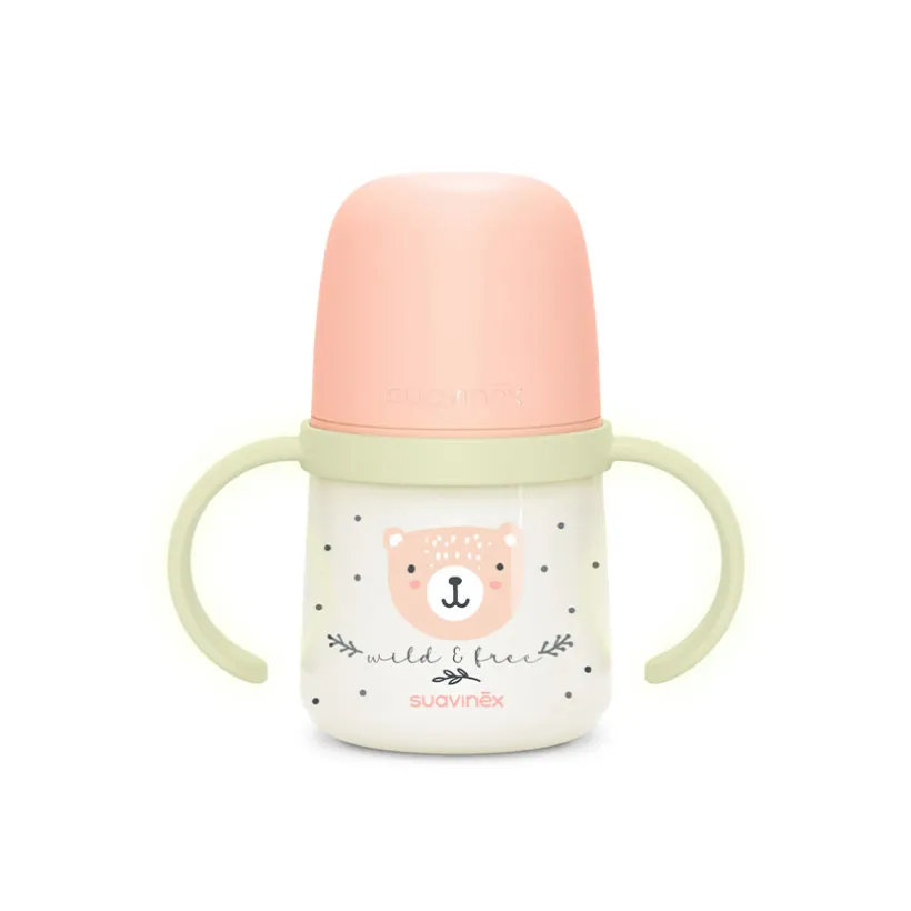 Biberon à anses 150ml Wild&Free jour/nuit rose