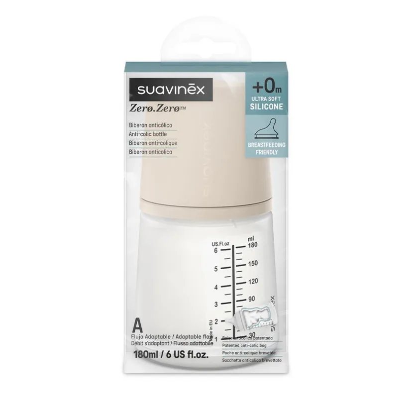 Biberon anti-colique Zero.Zero spécial allaitement 180 ml Light