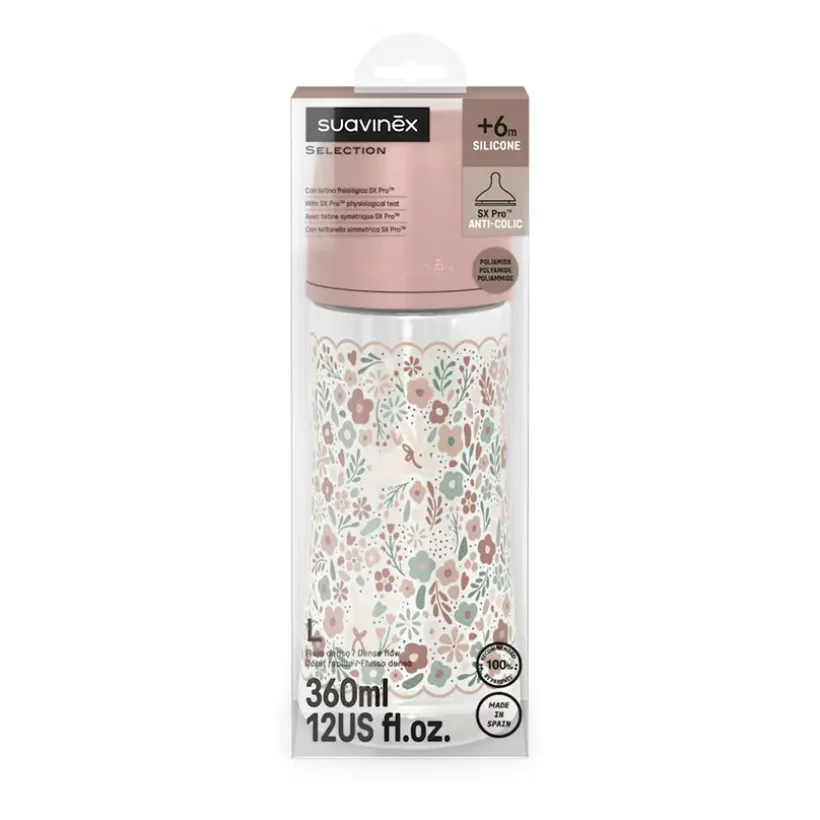 Biberon avec tétine physiologique SX PRO L 360ml Wonderland Liberty rose