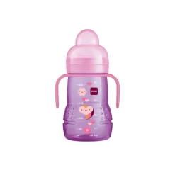 Biberon de transition moyen avec bec antifuite 4m+ 220 ml – Rose