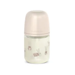 Biberon en verre avec tétine physiologique SX Pro S 120ml Wonderland lapins roses