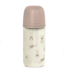 Biberon en verre avec tétine physiologique SX Pro M 240 ml Wonderland lapins roses
