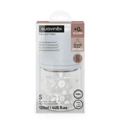 Biberon en verre avec tétine SX Pro S 120ML Wonderland Bleu