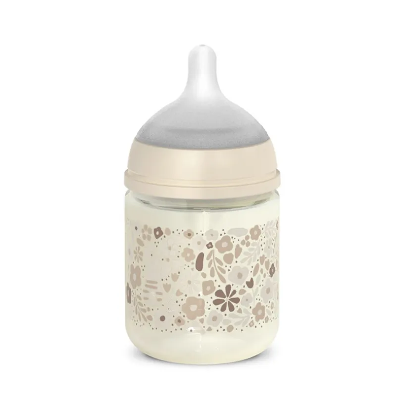 Biberon en verre avec tétine symétrique SX Pro S 120ml Liberty beige