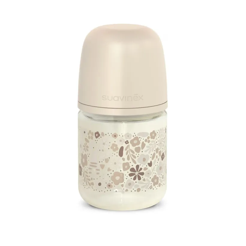 Biberon en verre avec tétine symétrique SX Pro S 120ml Liberty beige