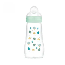 Biberon en verre 0/6 mois 260ml – tétine débit 2