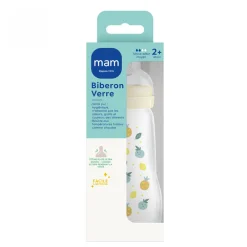 Biberon en verre moyen 0/6 mois 260 ml - Débit 2