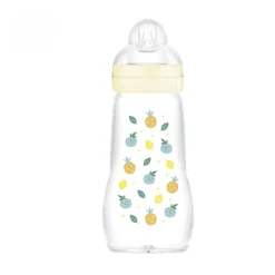 Biberon en verre moyen 0/6 mois 260 ml - Débit 2