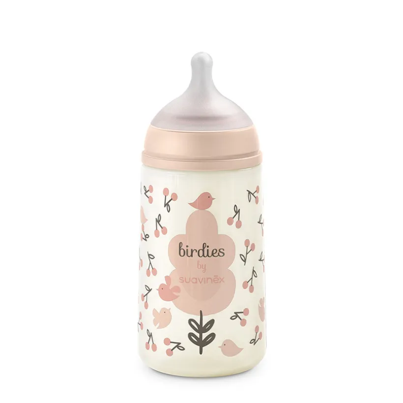 Biberon 270ml avec tétine SX Pro M Birdies rose