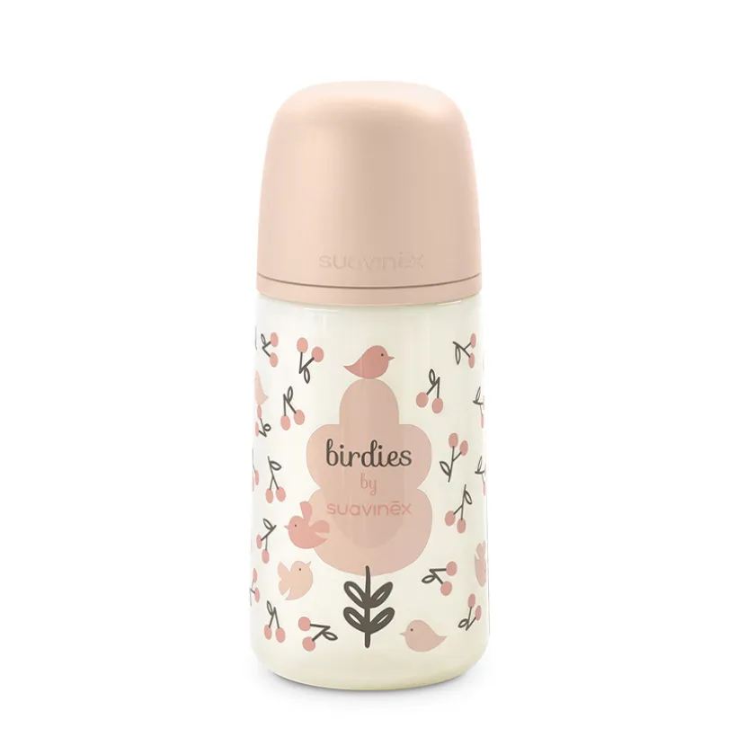 Biberon 270ml avec tétine SX Pro M Birdies rose