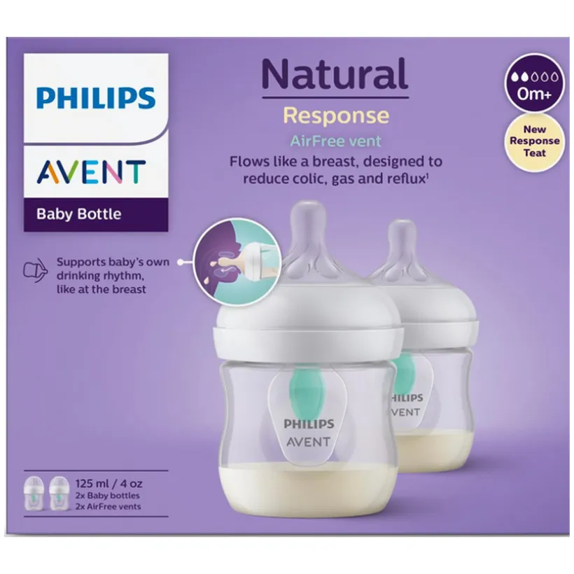 Biberon Natural Response 3.0 Valve Airfree Duo 125ml - 2 pièces