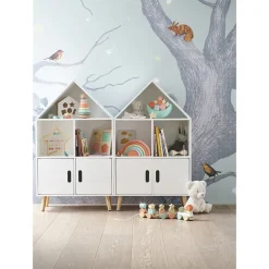 Bibliothèque en forme de maison avec 2 portes