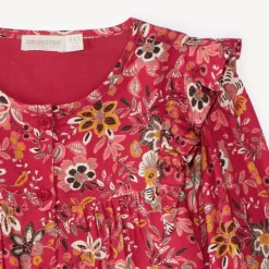 Blouse manches longues imprimé fleuri pour fille