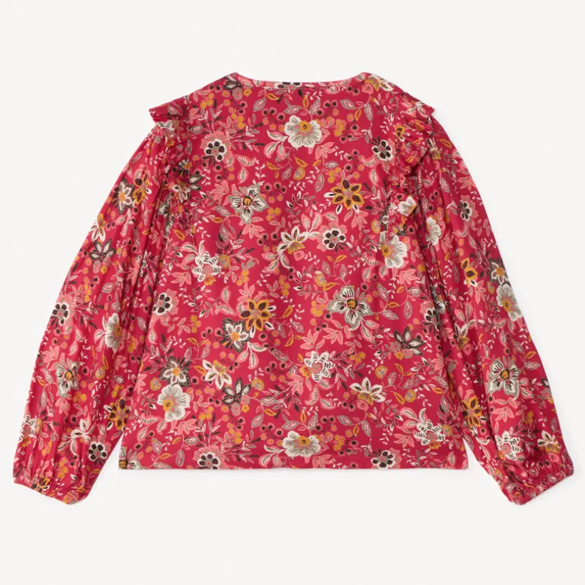 Blouse manches longues imprimé fleuri pour fille