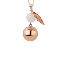 Bola de grossesse avec perle et feuille rose gold