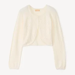 Boléro en maille ajourée pour fille