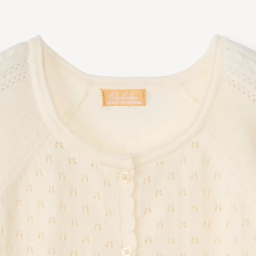Boléro en maille ajourée pour fille