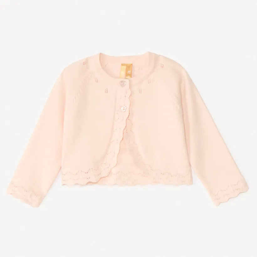 Boléro en tricot festonné pour bébé fille