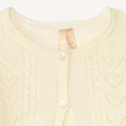 Boléro à manches longues en tricot ajouré pour bébé fille