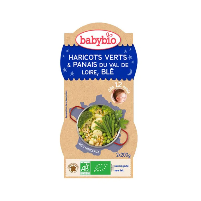 Bols de Panais et Haricots verts avec Blé et Ortie 2x200g