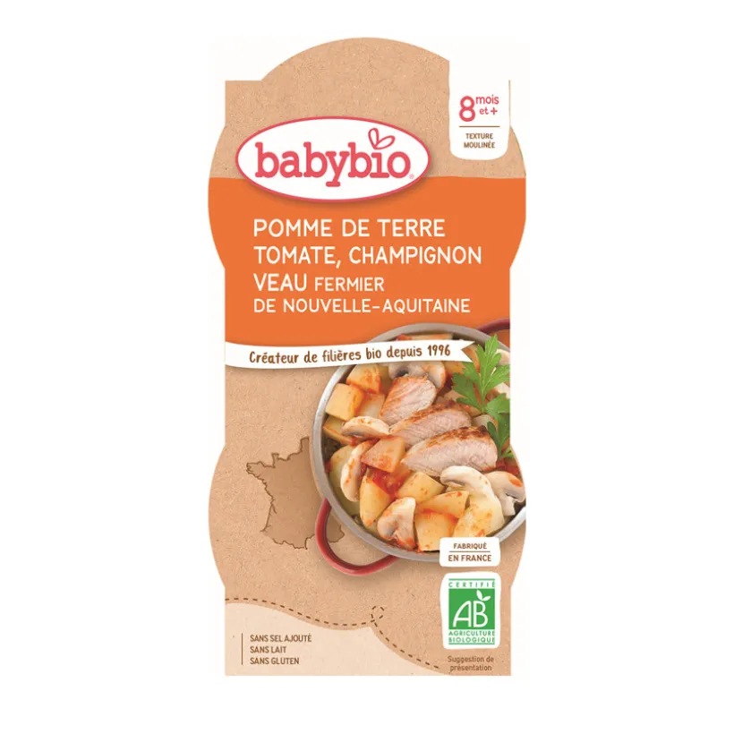 Bols de Pomme de terre, Tomate, Champignon et Veau 2x200g