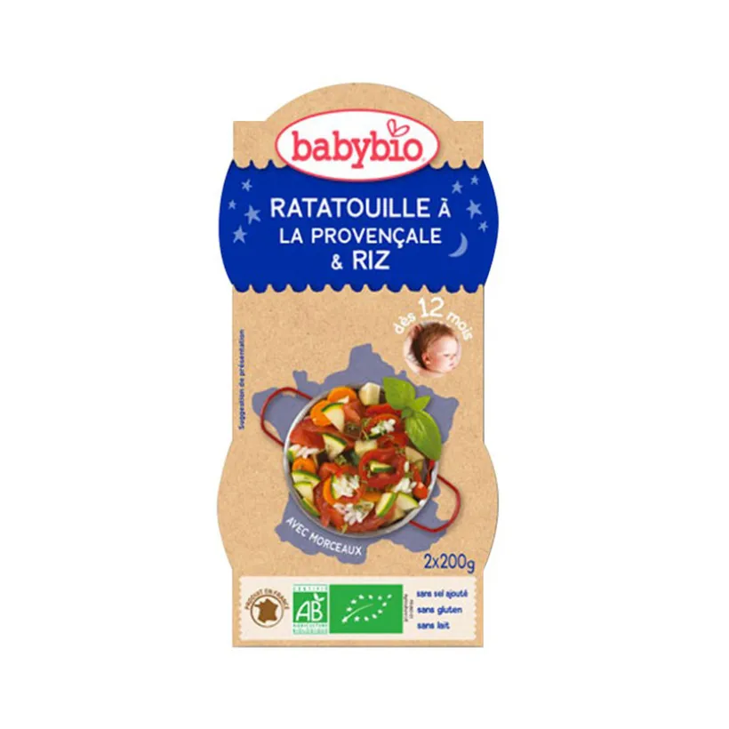 Bols de Ratatouille avec Riz et Basilic 2x200g