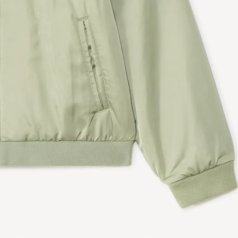 Bomber en toile satinée avec détails brodés pour fille