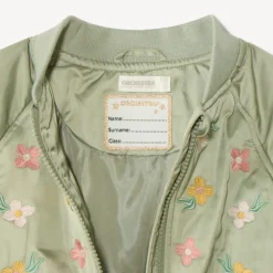 Bomber en toile satinée avec détails brodés pour fille