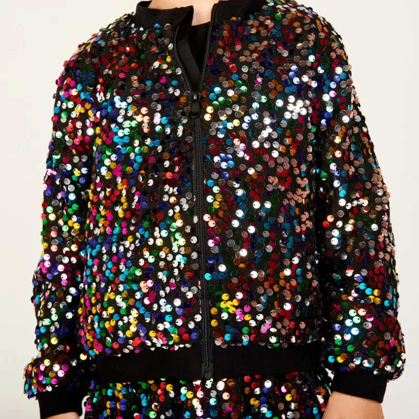 Bombers de fête à sequins multicolores pour fille