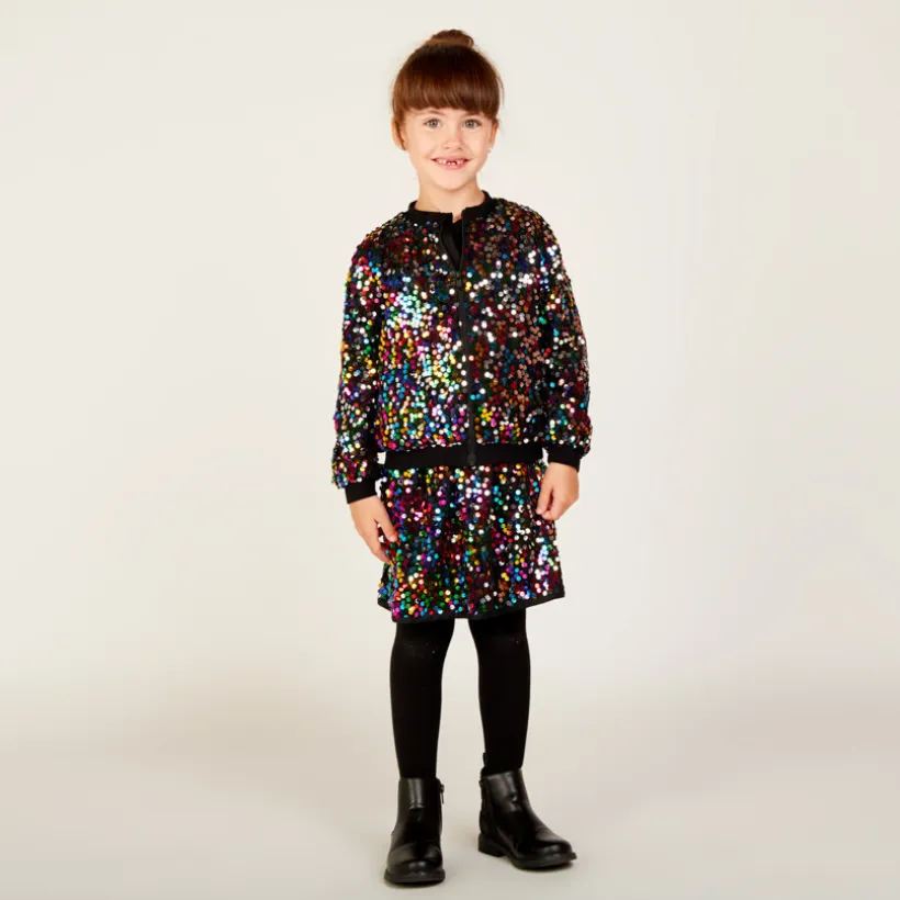 Bombers de fête à sequins multicolores pour fille