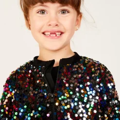 Bombers de fête à sequins multicolores pour fille