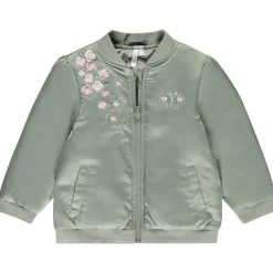 Bombers en satin avec broderies florales pour bébé fille