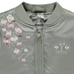 Bombers en satin avec broderies florales pour bébé fille