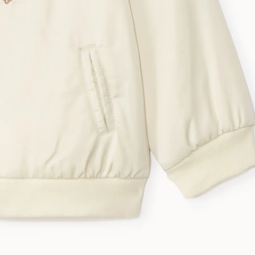 Bombers satiné à broderies cachemire pour bébé fille