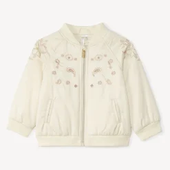 Bombers satiné à broderies cachemire pour bébé fille