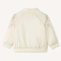Bombers satiné à broderies cachemire pour bébé fille
