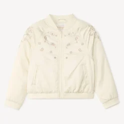 Bombers satiné à broderies cachemire pour fille