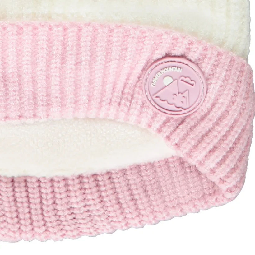 Bonnet de ski en tricot perlé effet color block pour fille