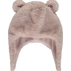 Bonnet en sherpa avec oreilles d'ours ludique en relief pour bébé fille