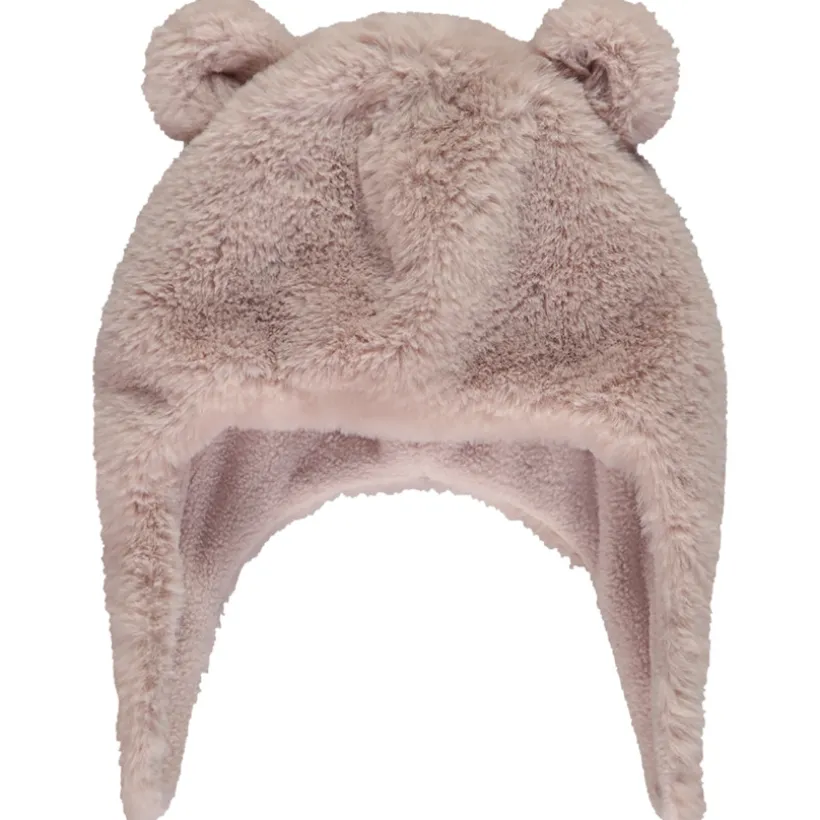 Bonnet en sherpa avec oreilles d'ours ludique en relief pour bébé fille