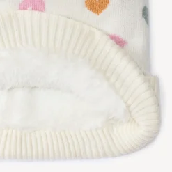 Bonnet en tricot doublé en sherpa imprimé fantaisie pour fille