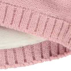 Bonnet en tricot et pompons en fausse fourrure